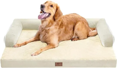 Miniatura 129 de Cama ortopédica impermeable para perros pequeños, cama para perros de tamaño mediano, cómoda cama para mascotas y gatos con lados, funda extraíble