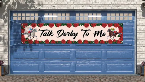 Miniatura 4 de Cartel con texto en inglés "Talk Derby To Me" - Cartel de decoración para jardín de Churchill Downs Kentucky, fiesta de carreras de caballos