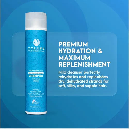 Miniatura 2 de COLURE Richly Moisturize Shampoo 10 oz - Limpiador hidratante superior sin sulfatos para el cuidado del cabello tratado con color seco