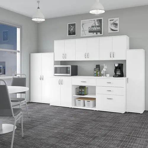Miniatura 8 de Bush Business Furniture - Armario universal de almacenamiento de piso con puertas y estantes en blanco, unidad de almacenamiento vertical de oficina