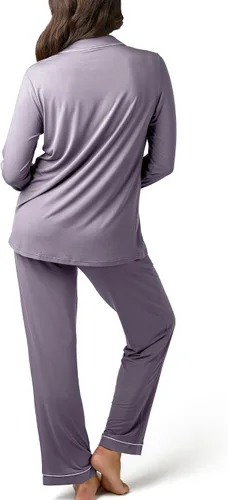 Miniatura 5 de Kindred Bravely Clea Bamboo Classic - Conjunto de pijama de manga larga para maternidad y lactancia