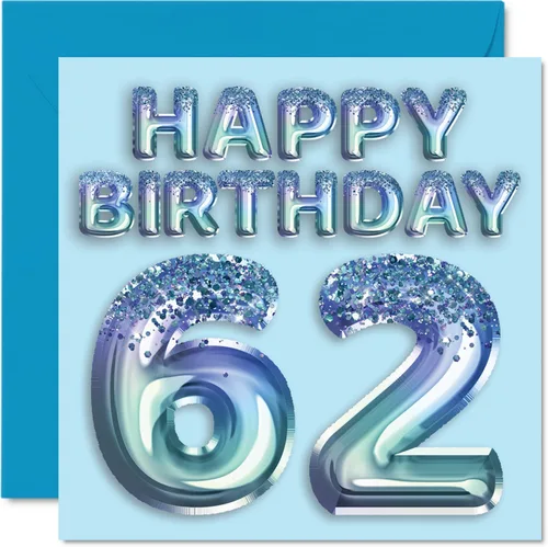 Miniatura 149 de Stuff4 Tarjeta de primer cumpleaños para niños, globo de fiesta con purpurina azul, tarjetas de feliz cumpleaños para niño de 1 año, nieto, hijo, 57
