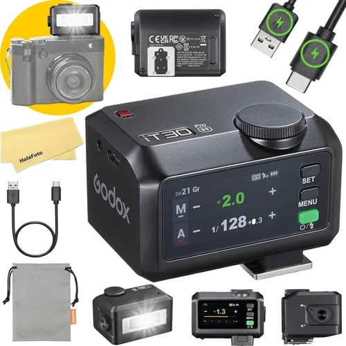 Miniatura 12 de GODOX iT30 Pro C iT30Pro C Mini TTL Flash de cámara para Canon Flash, para Canon EOS Rebel T7 T100 2000D 4000D R50 Etc, pantalla táctil, batería