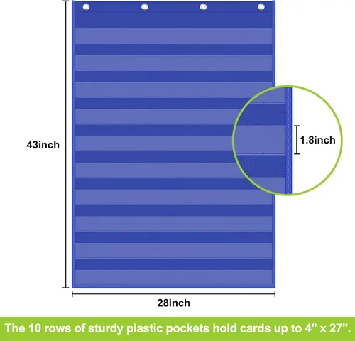 Miniatura 6 de EAMAY Tablas de bolsillo estándar, tabla transparente de 10 bolsillos para lecciones de profesores en un aula o uso doméstico, se adapta a tiras