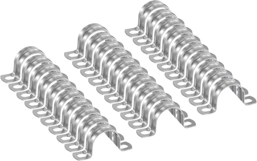 Miniatura 55 de HARFINGTON 10 abrazaderas de conducto de 5/16 pulgadas y 0.315 in, abrazadera de tubo M8 U, correa de tubo rígida de acero inoxidable, soporte