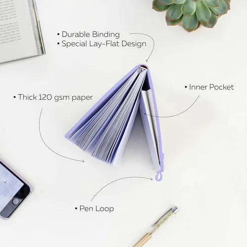Miniatura 5 de Clever Fox Cuaderno con puntos, diario con páginas numeradas A5 5 x 8.25 pulgadas Lavanda