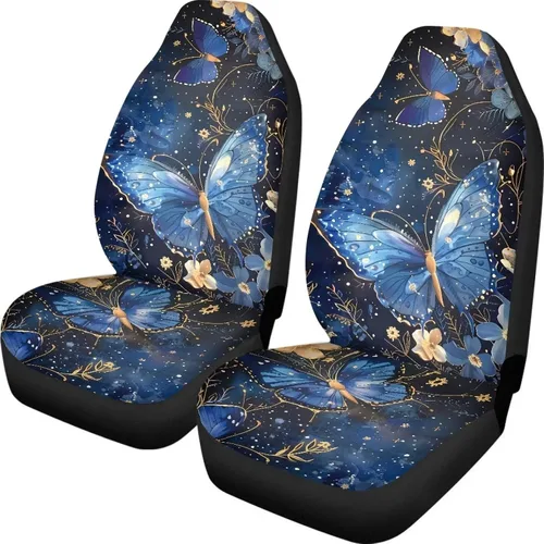 Miniatura 10 de INSTANTARTS Fundas de asiento de coche con diseño de dalia estética, solo para asientos delanteros, protector de asiento de vehículo, 2 unids/set