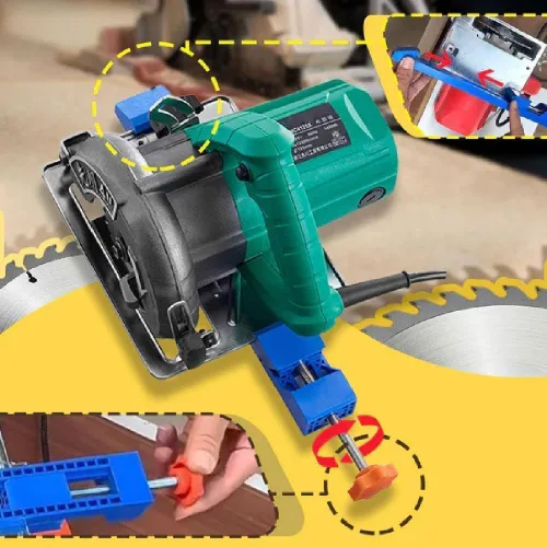 Miniatura 6 de Guía de base de corte ajustable para máquina, nueva abrazadera de posicionamiento de aserrado circular eléctrico y fresado, guía de corte de madera