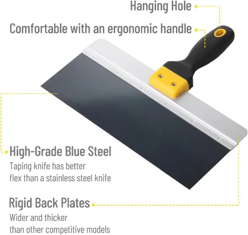 Miniatura 2 de Bates - Cuchillo de cinta, 8 pulgadas, cuchillo de cinta de acero azul para paneles de yeso