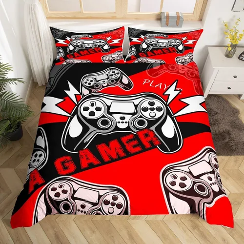 Miniatura 31 de Erosebridal Juego de funda de edredón para niños, niñas, niños y adolescentes, juego de ropa de cama de videojuegos, tamaño individual, funda