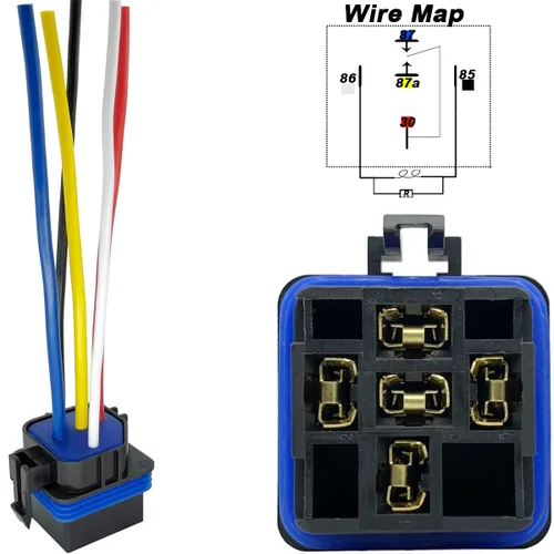 Miniatura 2 de Paquete de 1 relé con arnés impermeable de 40/30 AMP y 12 V CC, resistentes cables de cobre estañado de calibre americano de 12, relé automotriz