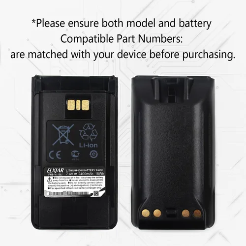 Miniatura 4 de Paquete de 2 baterías de radio bidireccionales de iones de litio de 7.4 V 2400 mAh FNB-V113Li para Vertex VX-450 VX-451 VX-454 EVX-261 EVX-531