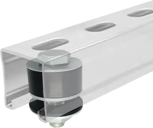 Miniatura 3 de Paquete de 2 topes de canal de puntal para carrito, rodillos para ruedas de carrito, posicionamiento para canales de puntal de 1-5/8 pulgadas