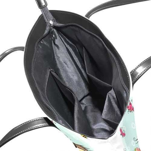 Miniatura 5 de Grandes bolsas de mano de cuero de la PU de las mujeres de la moda linda de dibujos animados búho bolsos bolso del comprador bolso casual