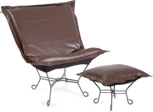 Miniatura 9 de Howard Elliott Collection Avanti Pecan - Silla de asiento oscilante con funda, silla multiusos de mariposa con marco de titanio, muebles de patio