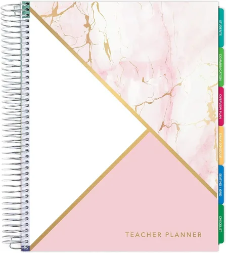 Elan Publishing Company DELUXE - Planificador sin fecha para profesores: 22 x 28 cm (8.5 x 11 pulgadas). Incluye 7 períodos, pestañas de página,