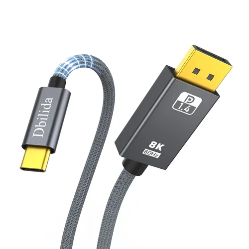 Cable USB C a DisplayPort 1.4 certificado VESA 8K de 6.6 pies, compatible con 8K @60Hz, 4K @240Hz 165Hz, 2K @240Hz, [compatible con Thunderbolt 4/3]