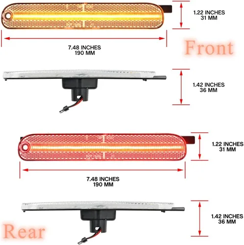 Miniatura 4 de Luces LED de marcador lateral para Chevy Lumina y Monte Carlo 1995-2001 con lente transparente, marcadores de guardabarros izquierdo y derecho