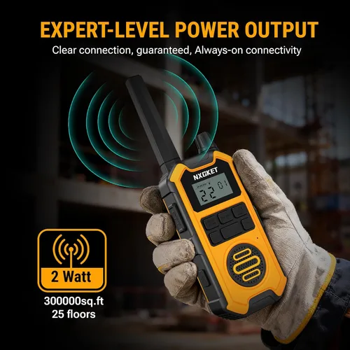 Miniatura 2 de NXGKET Walkie Talkies de alta resistencia para adultos, radios bidireccionales de largo alcance, IP67 impermeable, 2M a prueba de caídas, NOAA