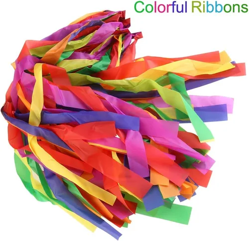 Miniatura 5 de Cintas de baile arcoíris, 12 cintas de ritmo para niños y adultos, brillantes y multicolor