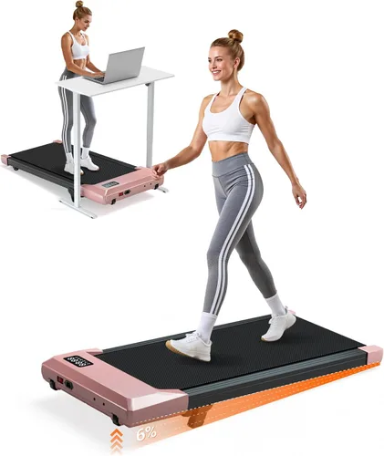Miniatura 13 de Walking Pad with 6% Incline, 300LBS Capacity Under Desk Treadmill for Home Office, Quiet Portable Mini Treadmill with App & Remote Control, No