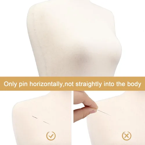 Miniatura 5 de Bonnlo Forma de Vestido Femenino Mejorada, Cuerpo de Maniquí Torso con Soporte de Madera de Caucho Ajustable para Exhibición de Vestidos y Joyas
