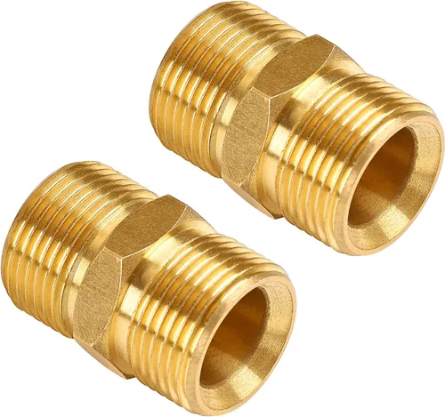 Miniatura 9 de YAMATIC Conector de manguera para lavadora a presión, acoplador macho doble M22-0.551 in de latón macizo, adaptador de extensión de manguera