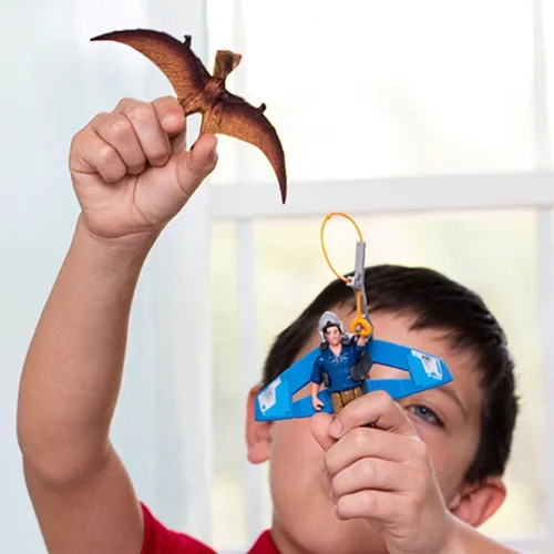Miniatura 2 de Schleich Dinosaurs - 7 piezas Jetpack Chase Dinosaur Playset con juguete Tupuxuara - Juguetes de dinosaurios voladores para niños y niñas - Niños