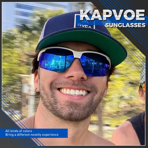 Miniatura 2 de KAPVOE Gafas de sol deportivas polarizadas para ciclismo, béisbol, correr, bicicleta de montaña, triatlón, golf, MTB para hombres y mujeres
