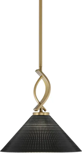 Miniatura 57 de Toltec Lighting Cavella Stem Colgado Mini colgante, acabado grafito, vidrio de muselina blanca de 4 pulgadas