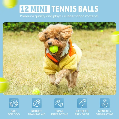Miniatura 6 de 12 pelotas de tenis pequeñas para perros Juguetes de buscar de 2 pulgadas para tus cachorros más pequeños No abrasivos para bocas más pequeñas
