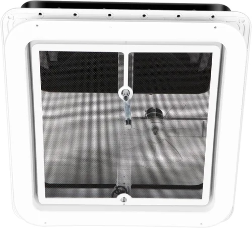 Miniatura 4 de Kit de ventilador reversible Livpow para techo de RV de 12V, 35.6 cm x 35.6 cm, tapa manual de elevación negra