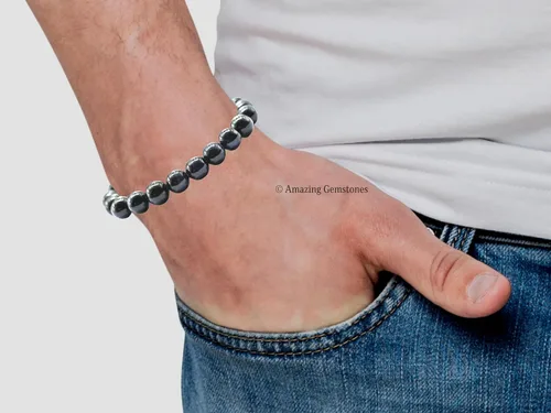 Miniatura 402 de Amazing Gemstone Pulsera de cristal para mujeres y hombres, pulsera de cristal curativo de protección, pulsera elástica con cuentas de piedras