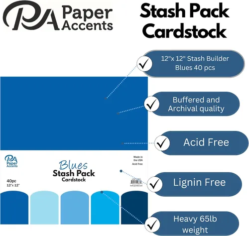 Miniatura 2 de PA Paper Accents - Paquete de cartulina de 12 x 12 pulgadas, papel de cartulina de color negro para hacer tarjetas, álbumes de recortes, impresión
