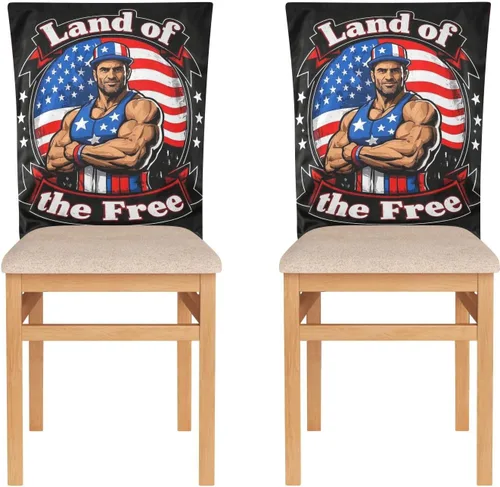 Miniatura 2 de 4th of July Independence Day Land of Free Decorative Covers for Chairs for Ceremony Anti-Dust Parson Chair Covers forro para sillas de comedor 6