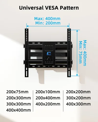 Miniatura 8 de HOME VISION Soporte de pared para TV de movimiento completo con soporte de barra de sonido para televisores de 32 a 70 pulgadas, brazos dobles