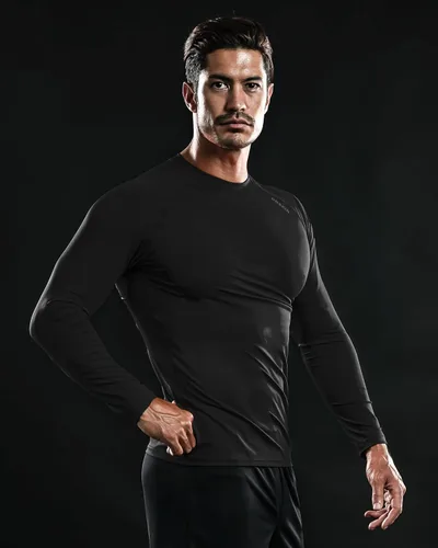 Miniatura 3 de DRSKIN - Camisas de compresión para hombre, manga larga, paquete de 4, 3, 2 o 1 unidades, camisas de entrenamiento deportivo, capa base atlética
