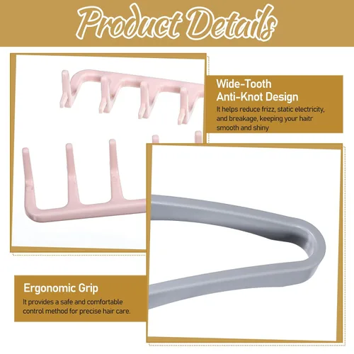 Miniatura 5 de Ptwola Peine de textura voluminizador de dientes anchos, peine de peinado de textura esponjosa para hombre, cepillo de separación de flecos