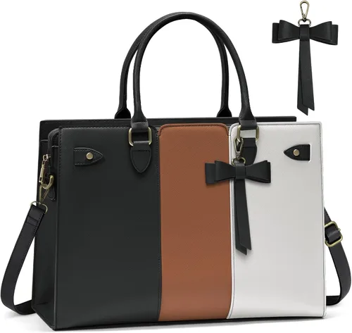 Bolsa de mano para laptop de 15.6 pulgadas, impermeable, de piel sintética, para trabajo, maletín para computadora, oficina, profesor