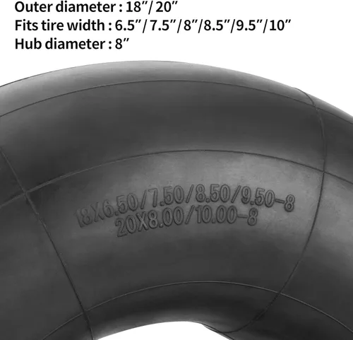 Miniatura 2 de RUTU 18x6.50-8 18x7.50-8 20x8.00-8 20x10.00-8 Tubos interiores para ATV Quad 4 Wheeler Go Kart Baja Warrior Mini Bike Tractor de Césped Soplador