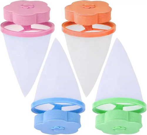 Bolsa de filtro flotante para lavadora de 4 piezas, bolsa de malla para filtro de cabello, removedor de pelo de mascotas 2023 para lavandería, bolsa