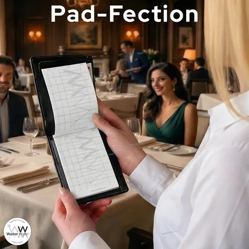 Miniatura 2 de Waiter Wallet Jr. Pads Paquete de 12 blocs de notas de invitados Bloc de notas perforado y grapado de doble cara para servidor de restaurante