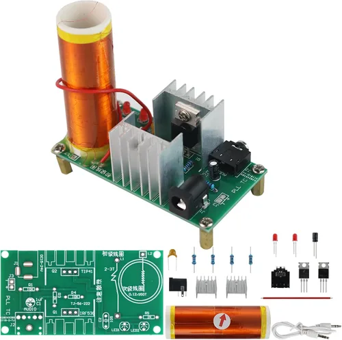 Miniatura 9 de Kit de práctica de soldadura, 5 proyectos electrónicos de bricolaje, kit de soldadura de bobina Tesla, kit de circuito enchufable para principiantes