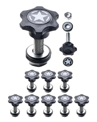 Miniatura 24 de Juego de Ancla y Anillo en D GP, 6 Pernos de Anclaje de Amarre con Tuercas de Tornillo y 6 Anillos en D para Remoción Rápida del Techo del Jeep