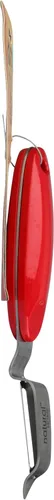 Miniatura 5 de Natural Home Pelador moldeado de bambú y acero inoxidable, rojo cereza