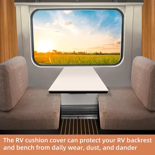 Miniatura 6 de RunNico Fundas de Cojines para Comedor de RV - Fundas Elásticas para Cojines de Camper - Protector de Muebles de Sofá Loveseat Extensible para RV