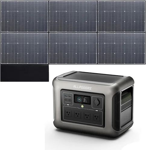 Miniatura 11 de [Nueva versión 2025] ALLPOWERS R1500 LITE Estación de energía portátil con panel solar SP037, generador solar LiFePO4 de 1600 W 1056 Wh con panel