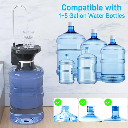 Miniatura 4 de Bomba dispensadora de agua automática recargable USB - para jarras de 1 a 5 galones, bomba de botella de agua eléctrica sin manos para el hogar