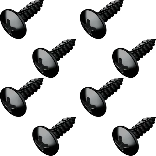 Tornillos de acero inoxidable con óxido negro para placas de matrícula, marcos, cubiertas - Tornillos para etiquetas de auto resistentes al óxido