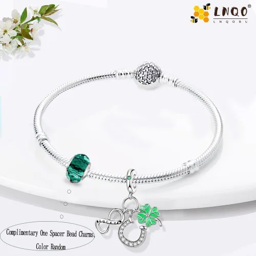 Miniatura 59 de LNQOBU Happy Life - Colgante para pulseras de abalorios, plata de ley 925 para mujer (con un espaciador de cuentas)